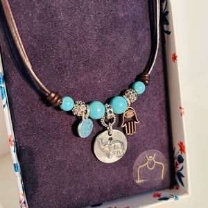 Lucky Brand Charm Leather Necklace
